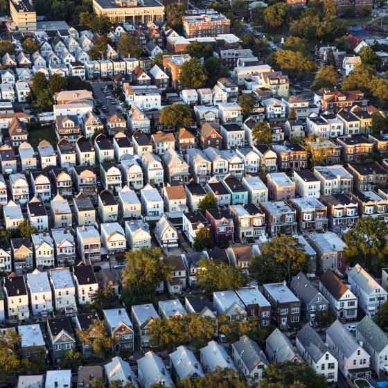 aerial view of houses