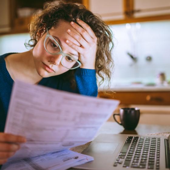 Woman looking worried 